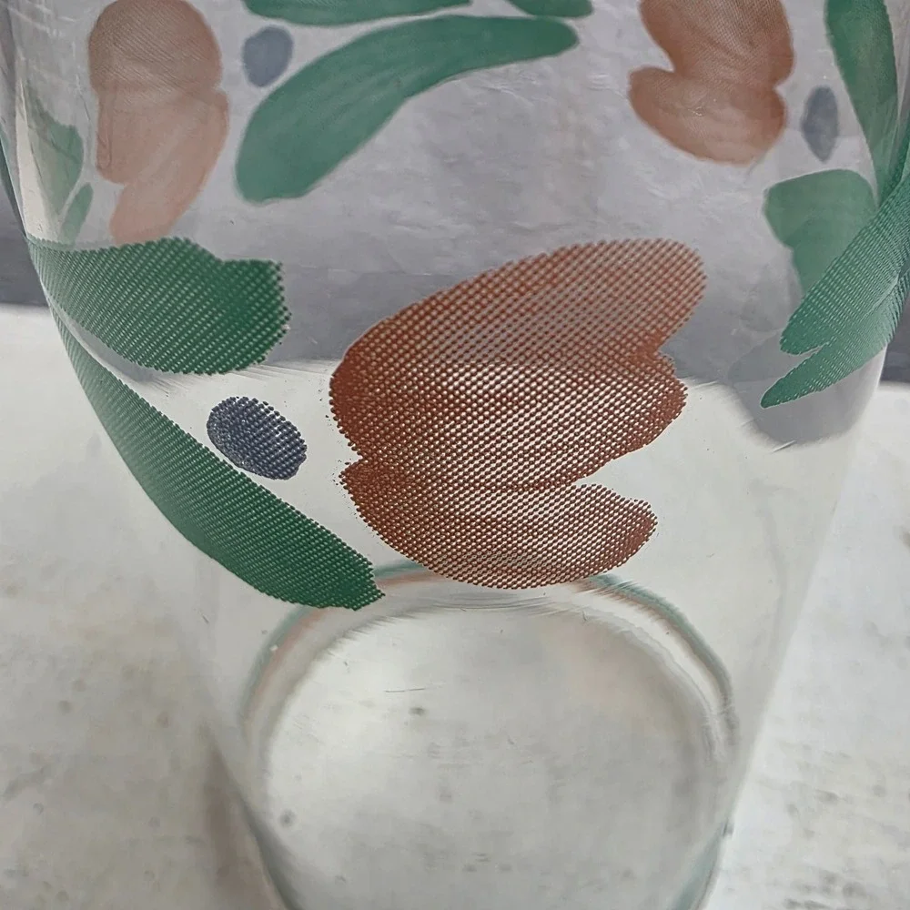 Vintage Libbey Tulip Tumbler Glasses Set of 8 with Metal Cottagecore‎ Carrier